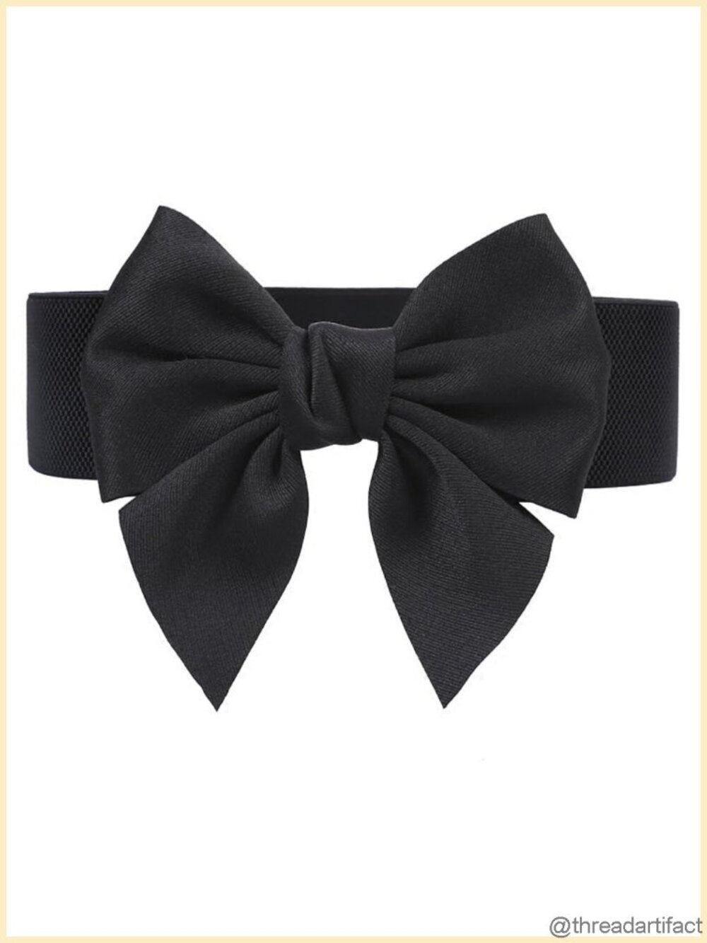 Women's Vintage Wide Elastic Waist Belt with Bow Knot Stretchy PU Leather
